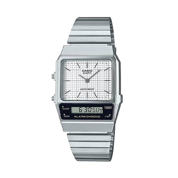 Reloj de pulsera con correa de Acero inoxidable Plateado con esfera de color Blanco con estilo Vintage resistencia al agua de 30 metros