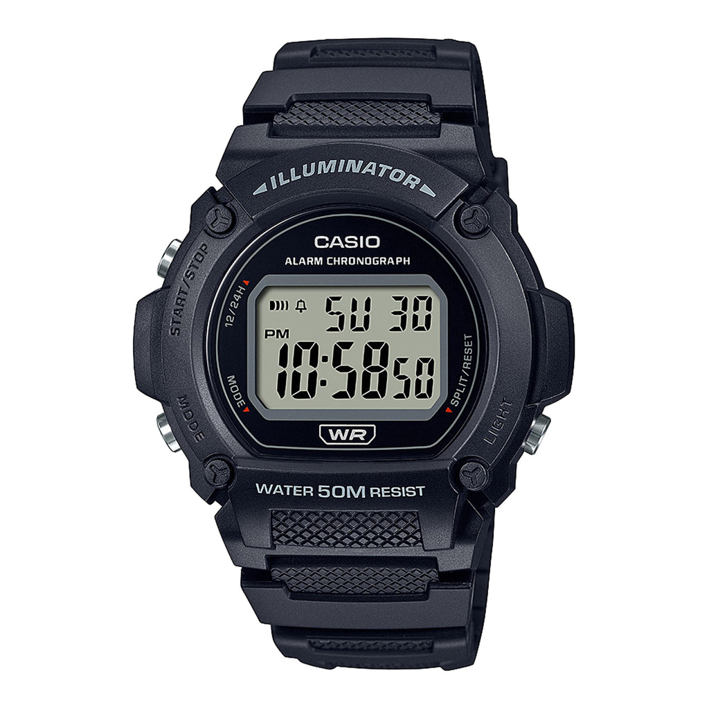Reloj de pulsera con correa de Resina Negro con esfera de color Gris con estilo Deportivo resistencia al agua de 50metros