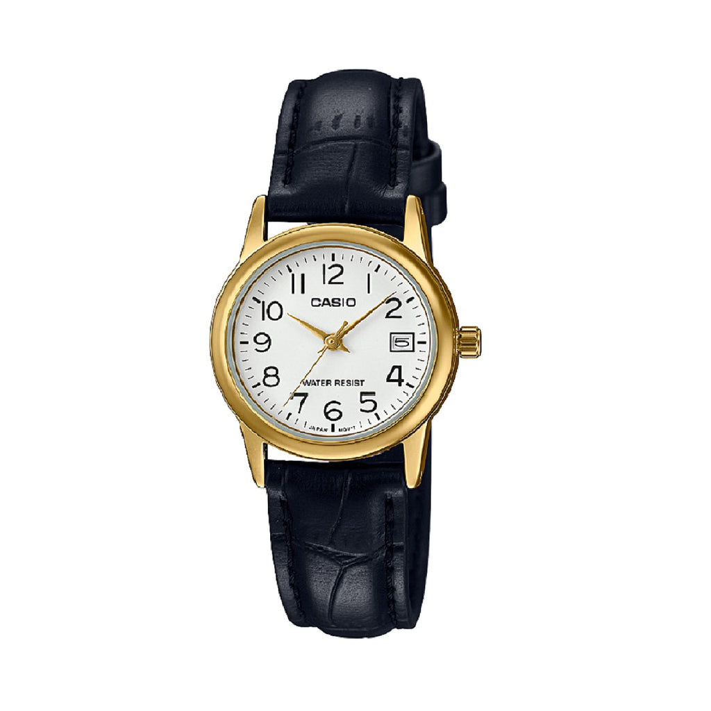 Reloj de pulsera con correa de Cuero Negro con esfera de color Blanco con estilo Clásico resistencia al agua de 30 metros