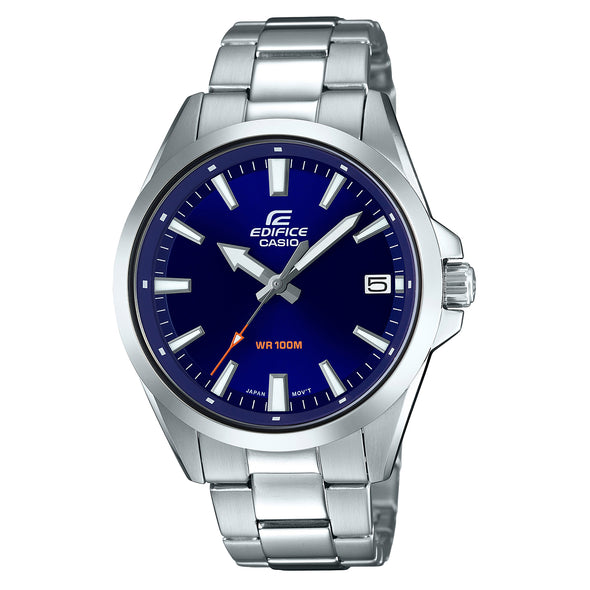 Reloj de pulsera con correa de Acero inoxidable Plateado con esfera de color Azul con estilo Casual resistencia al agua de 100metros