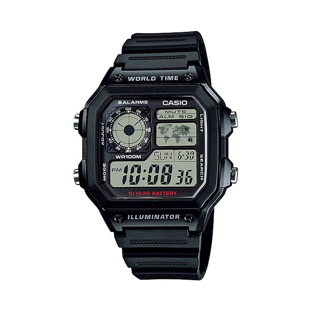 Reloj Casio Deportivo AE-1600H-1AVDF Táctico Digital Negro Hombre AE-1600H-1AVDF