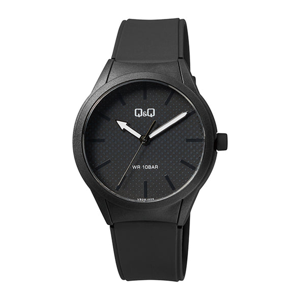 Reloj de pulsera con correa de Resina Negro con esfera de color Negro con estilo Fashion resistencia al agua de 100metros