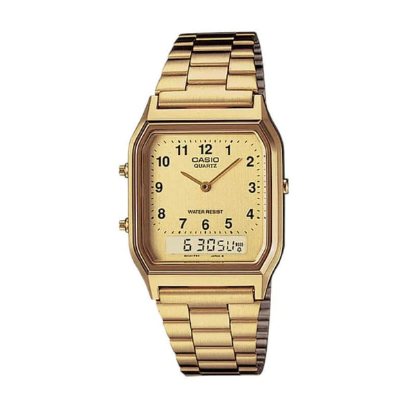 Reloj de pulsera con correa de Acero inoxidable Dorado con esfera de color Dorado con estilo Vintage resistencia al agua de 30 metros