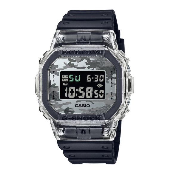 Reloj de pulsera con correa de Resina Negro con esfera de color Gris con estilo Fashion resistencia al agua de 200metros