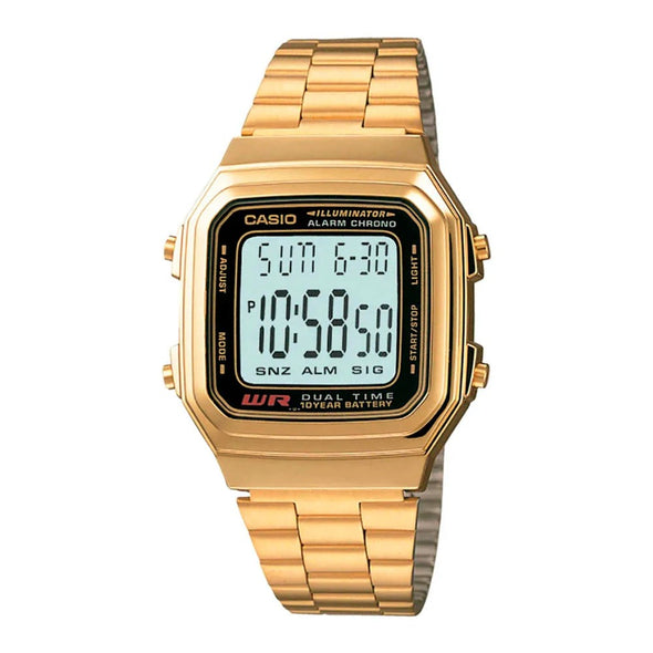 Reloj de pulsera con correa de Acero inoxidable Dorado con esfera de color Gris con estilo Vintage resistencia al agua de 30 metros