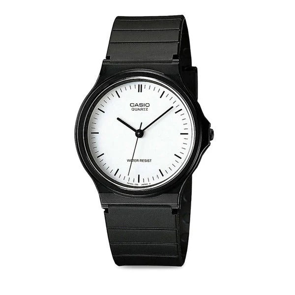 Reloj de pulsera con correa de Resina Negro con esfera de color Blanco con estilo Vintage resistencia al agua de 30 metros