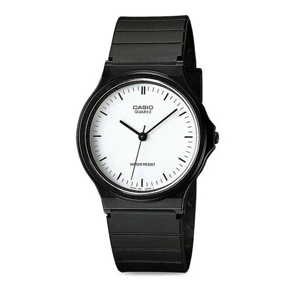 Reloj de pulsera con correa de Resina Negro con esfera de color Blanco con estilo Vintage resistencia al agua de 30 metros