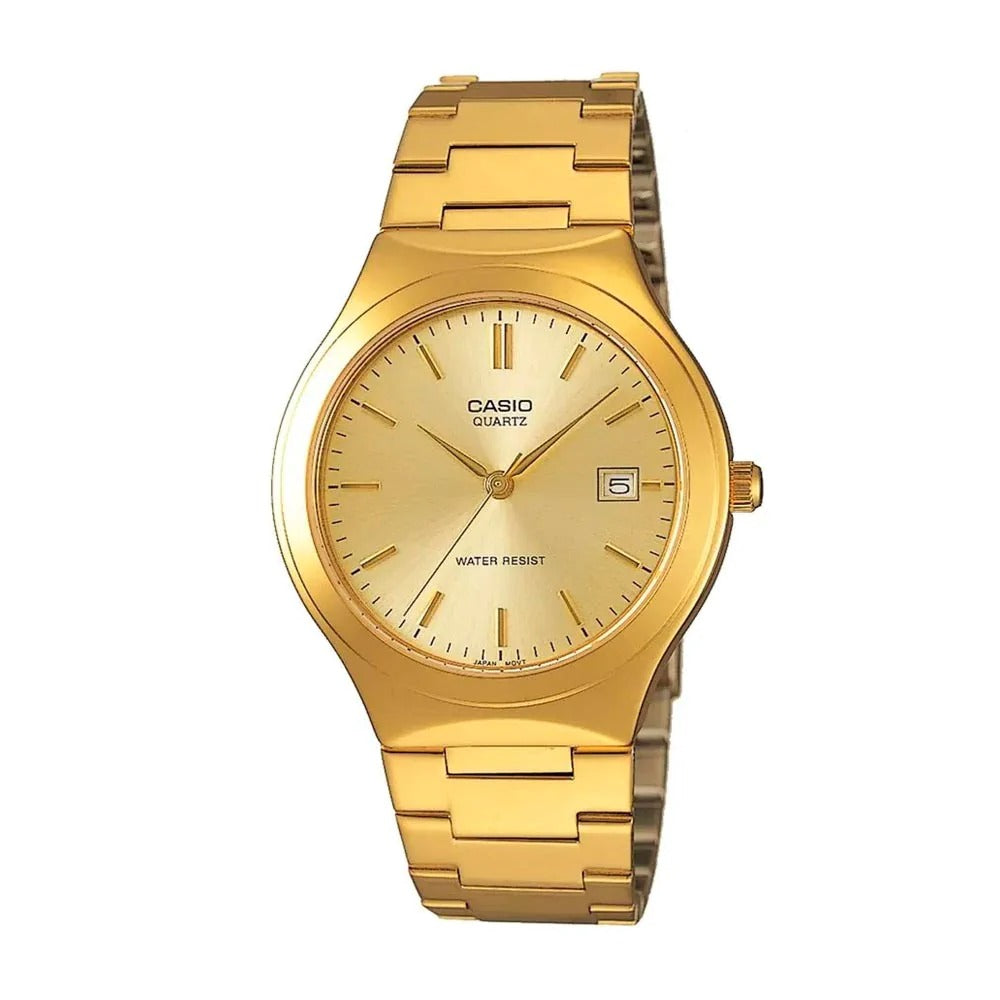 Reloj de pulsera con correa de Acero inoxidable Dorado con esfera de color Dorado con estilo Clásico resistencia al agua de 30 metros