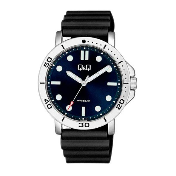 Reloj de pulsera con correa de Resina Negro con esfera de color Negro con estilo Fashion resistencia al agua de 50metros