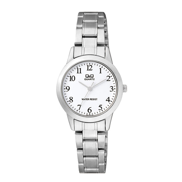 Reloj de pulsera con correa de Acero inoxidable Plateado con esfera de color Blanco con estilo Casual resistencia al agua de 50metros