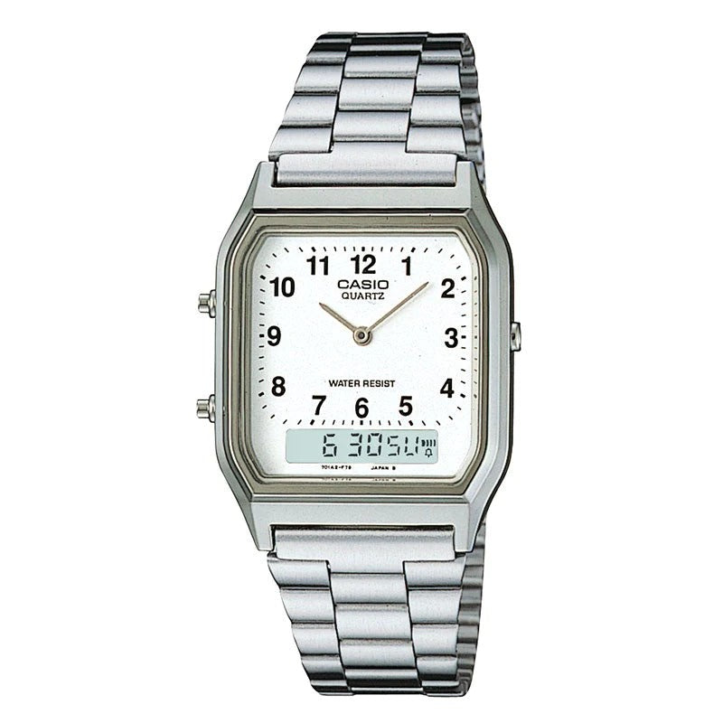 Reloj de pulsera con correa de Acero inoxidable Plateado con esfera de color Blanco con estilo Vintage resistencia al agua de 30 metros