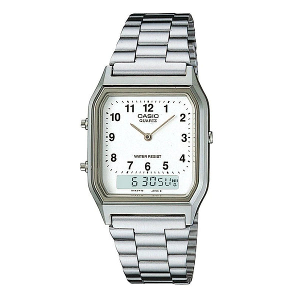 Reloj de pulsera con correa de Acero inoxidable Plateado con esfera de color Blanco con estilo Vintage resistencia al agua de 30 metros