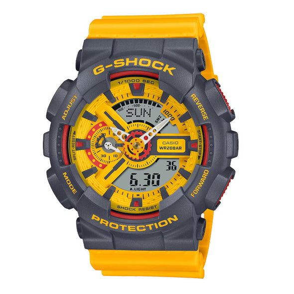Reloj de pulsera con correa de Resina Amarillo con esfera de color Amarillo con estilo Urbano resistencia al agua de 200metros