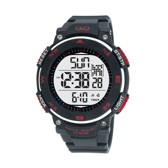 Reloj de pulsera con correa de Resina Negro con esfera de color Gris con estilo Deportivo resistencia al agua de 100metros
