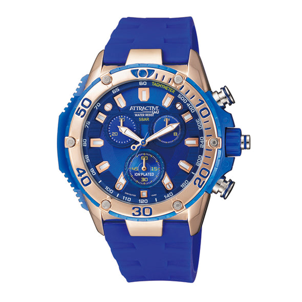 Reloj de pulsera con correa de Silicio Azul con esfera de color Azul con estilo Deportivo resistencia al agua de 100metros