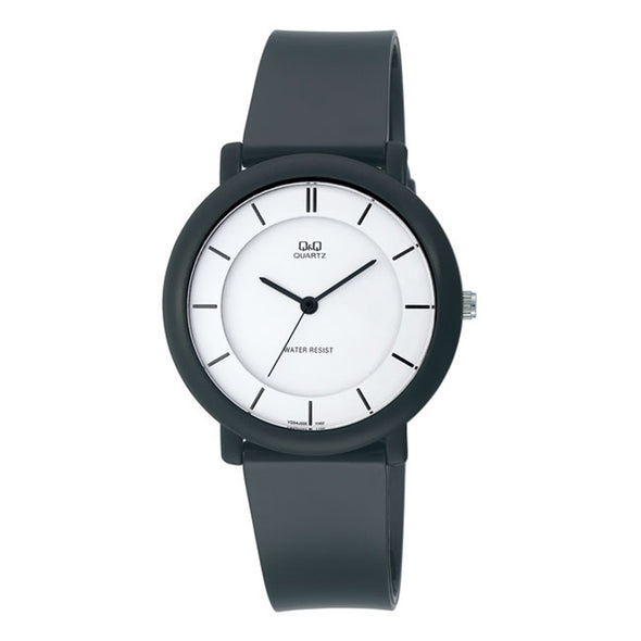 Reloj de pulsera con correa de Resina Negro con esfera de color Blanco con estilo Fashion resistencia al agua de 50metros
