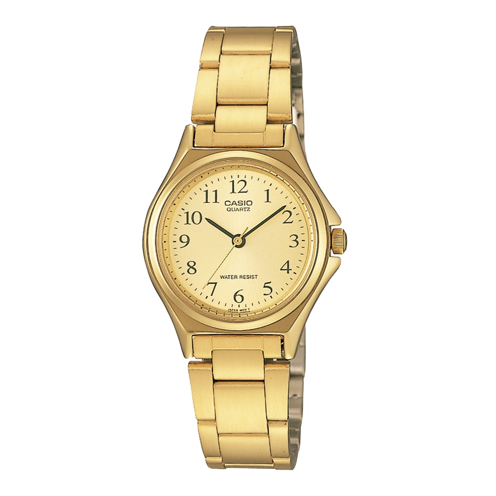 Reloj de pulsera con correa de Acero inoxidable Dorado con esfera de color Dorado con estilo Clásico resistencia al agua de 30 metros
