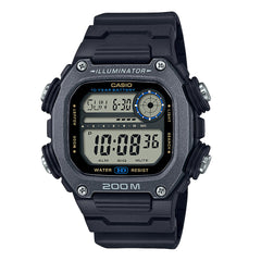 Reloj de pulsera con correa de Resina Negro con esfera de color Gris con estilo Deportivo resistencia al agua de 200metros