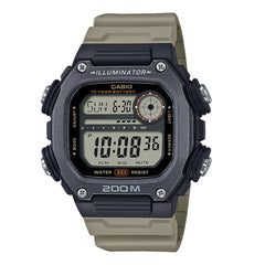 Reloj de pulsera con correa de Resina Café con esfera de color Gris con estilo Deportivo resistencia al agua de 200metros