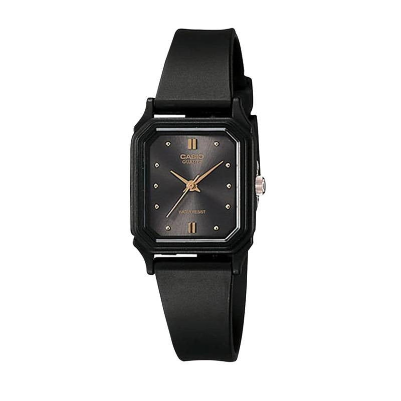 Reloj de pulsera con correa de Resina Negro con esfera de color Negro con estilo Vintage resistencia al agua de 30 metros