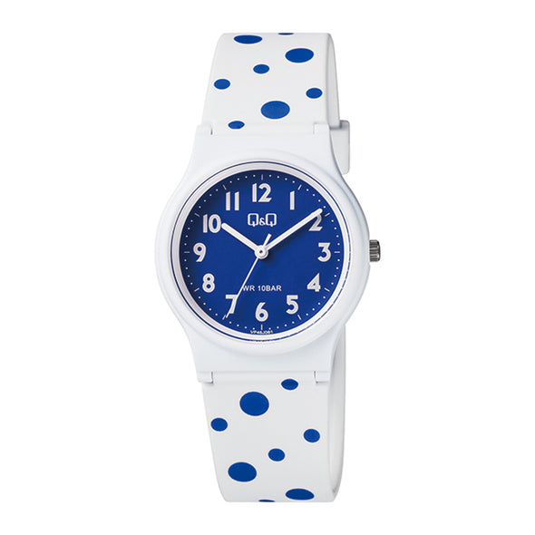 Reloj de pulsera con correa de Resina Blanco con esfera de color Azul con estilo Fashion resistencia al agua de 100metros