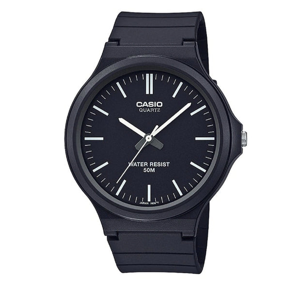 Reloj de pulsera con correa de Resina Negro con esfera de color Negro con estilo Clásico resistencia al agua de 50metros