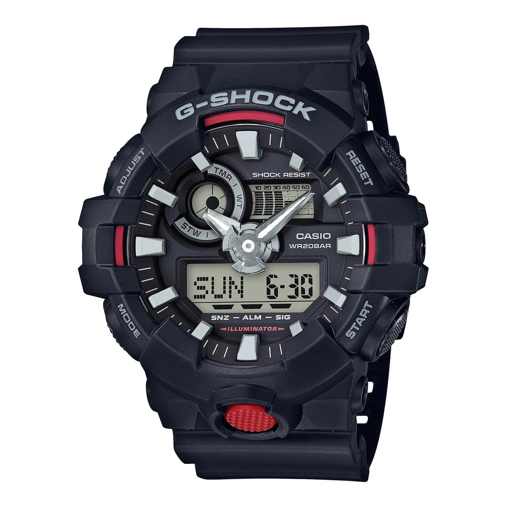 Reloj de pulsera con correa de Resina Negro con esfera de color Negro con estilo Urbano resistencia al agua de 200metros