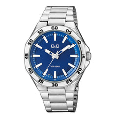Reloj de pulsera con correa de Acero inoxidable Plateado con esfera de color Azul con estilo Casual resistencia al agua de 50metros