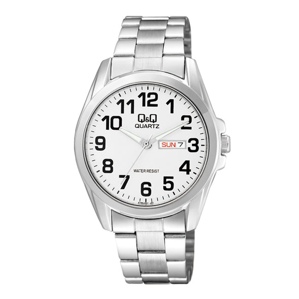 Reloj de pulsera con correa de Acero inoxidable Plateado con esfera de color Blanco con estilo Clásico resistencia al agua de 50metros