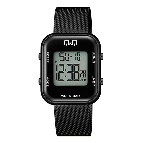 Reloj de pulsera con correa de Acero inoxidable Negro con esfera de color Digital con estilo Deportivo resistencia al agua de 50metros