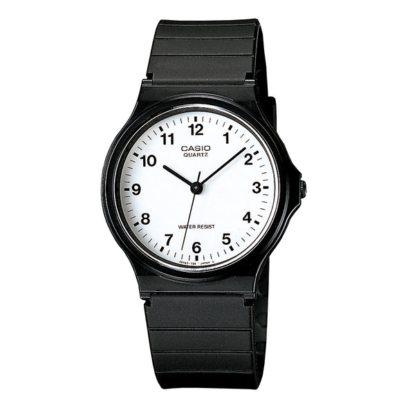 Reloj de pulsera con correa de Resina Negro con esfera de color Blanco con estilo Vintage resistencia al agua de 30 metros
