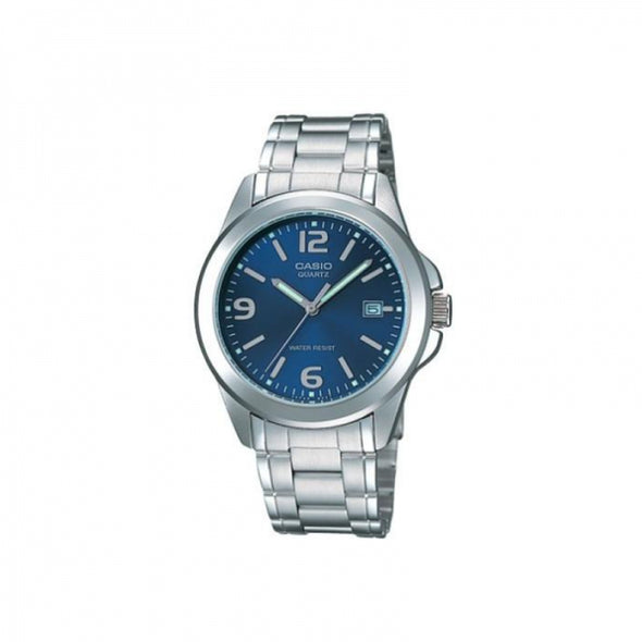 Reloj de pulsera con correa de Acero inoxidable Plateado con esfera de color Azul con estilo Clásico resistencia al agua de 30 metros